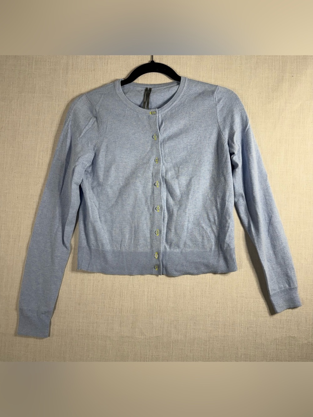 Anthropologie Pale Blue Button-Up Cotton Blend Cardigan